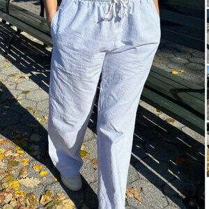 Brandy Melville Blue striped linen pants